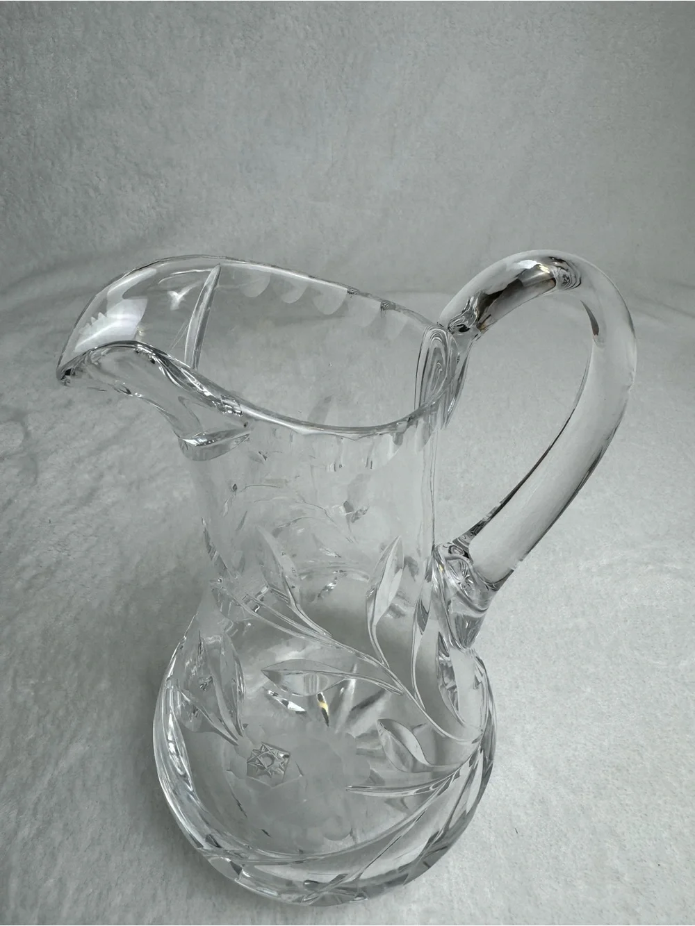 Antique 8” Jug Pitcher ABP American Brilliant Period Cut Glass Daisy Flower